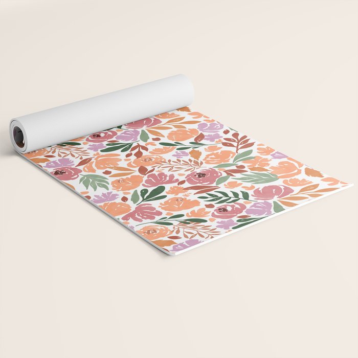 Simple colorful floral CWP Yoga Mat Gallery Image 2