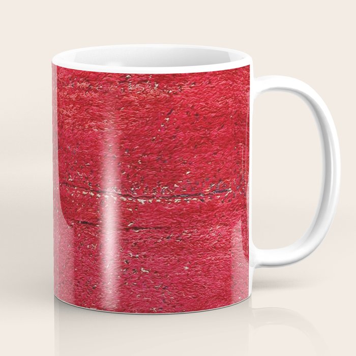 Brilliant Red Antique Moroccan Rug Print Coffee Mug Gallery Image 1