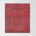 Brilliant Red Antique Moroccan Rug Print Throw Blanket Gallery Image 2