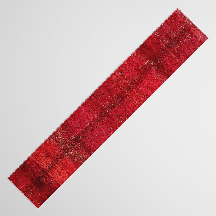 Brilliant Red Antique Moroccan Rug Print Table Runner Gallery Image 3