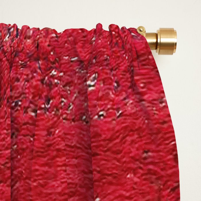 Brilliant Red Antique Moroccan Rug Print Window Curtain Gallery Image 2