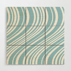 Wavy Stripes XXXV - Sky Blue Wood Wall Art Gallery Image 1