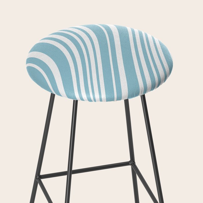 Wavy Stripes XXXV - Sky Blue Stool Gallery Image 2