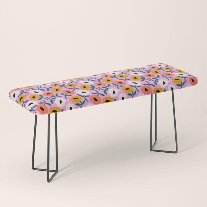 Floral Bliss - Tropical Pink Pattern Bench Gallery Image 1