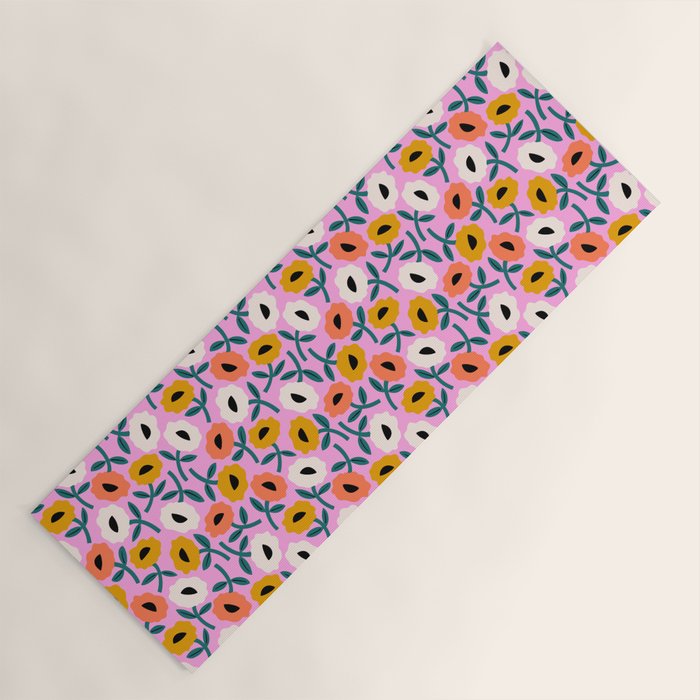 Floral Bliss - Tropical Pink Pattern Yoga Mat Gallery Image 1