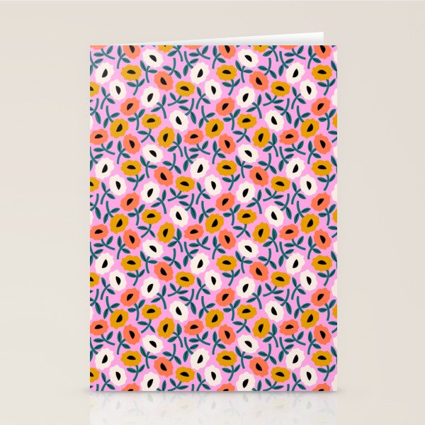 Floral Bliss - Tropical Pink Pattern Stationery Card Gallery Image 2