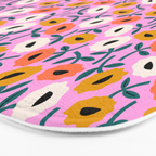 Floral Bliss - Tropical Pink Pattern Bath Mat Gallery Image 3