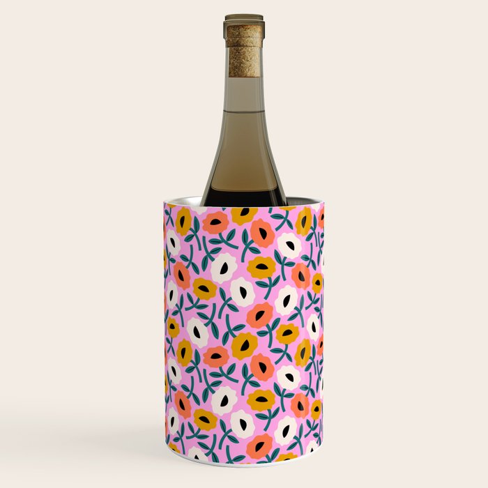 Floral Bliss - Tropical Pink Pattern Wine Chiller Gallery Image 1