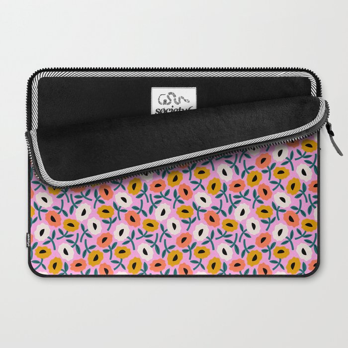 Floral Bliss - Tropical Pink Pattern Laptop Sleeve Gallery Image 2