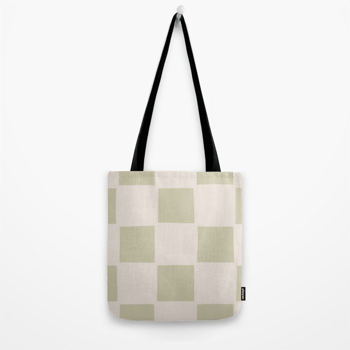 Playful check in olive green Tote Bag Gallery Image 2