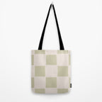 Playful check in olive green Tote Bag Gallery Image 2