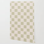Playful check in olive green Wallpaper Gallery Image 2
