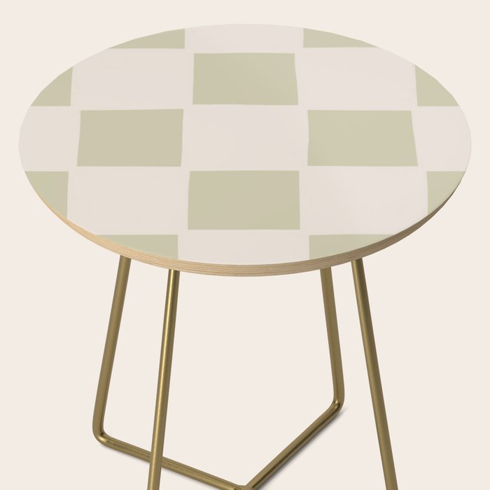 Playful check in olive green Side Table Gallery Image 2