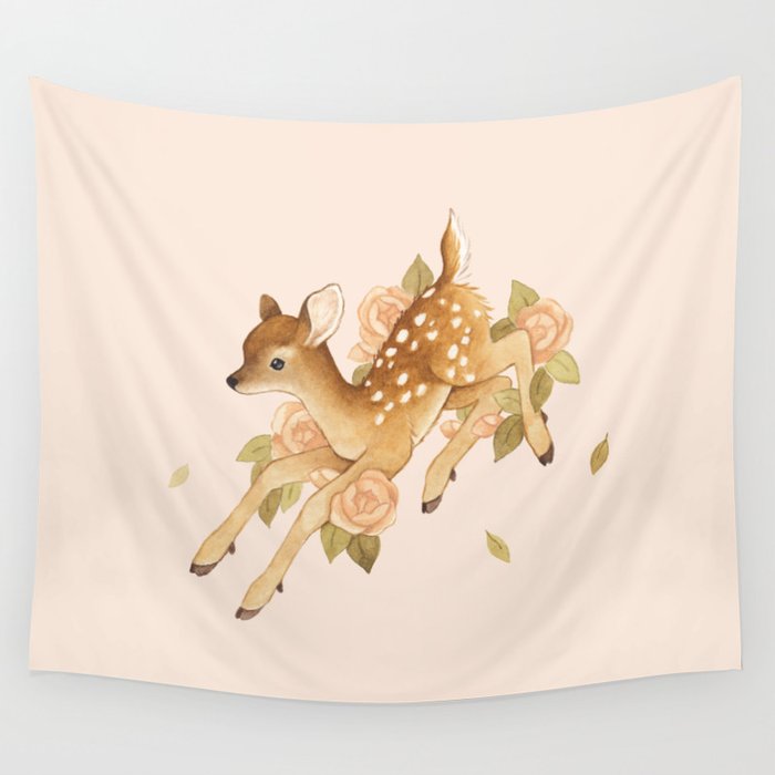 Hopping Fawn Wall Tapestry Gallery Image 1