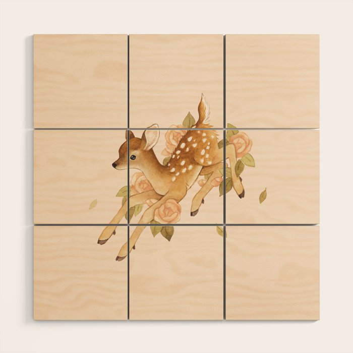 Hopping Fawn Wood Wall Art Gallery Image 1