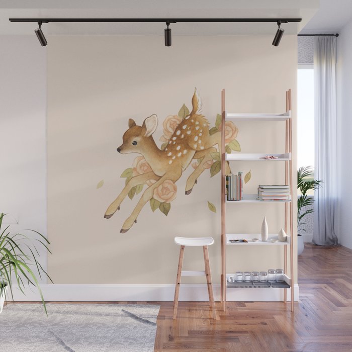 Hopping Fawn Wall Mural Gallery Image 1