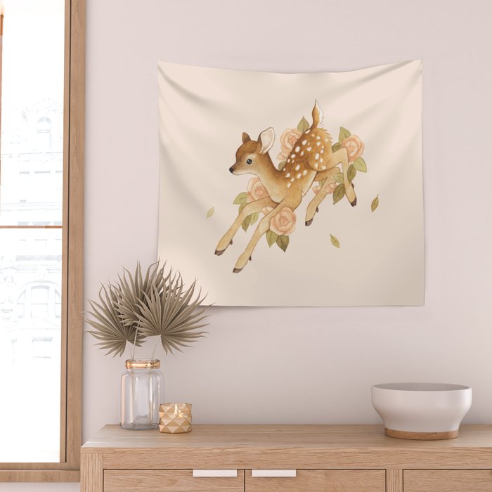 Hopping Fawn Wall Tapestry Gallery Image 2