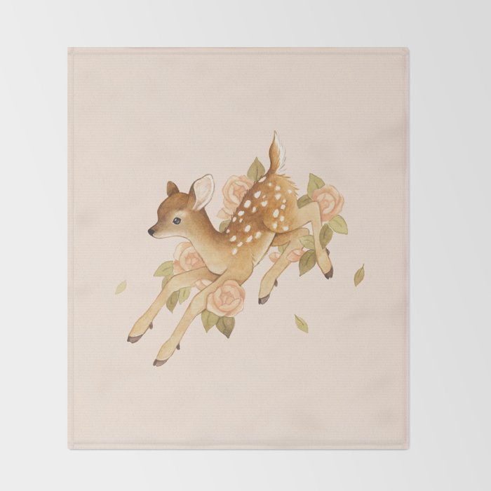 Hopping Fawn Throw Blanket Gallery Image 2
