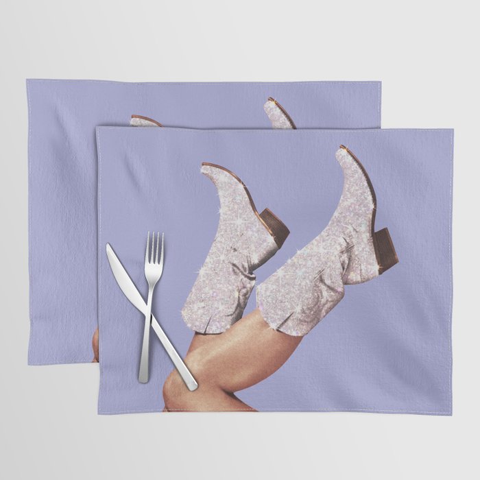 These Boots - Glitter Very Peri Periwinkle Placemat Gallery Image 1