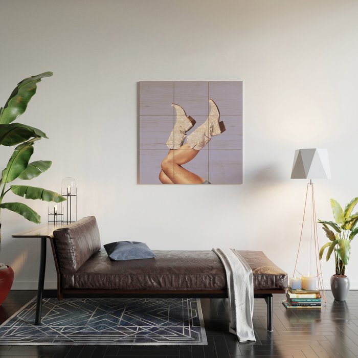 These Boots - Glitter Very Peri Periwinkle Wood Wall Art Gallery Image 2