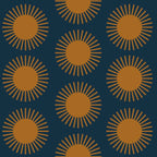 Boho Summer Sun Pattern VII Navy Blue Burnt Orange Coffee Mug Gallery Image 2