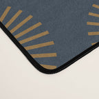 Boho Summer Sun Pattern VII Navy Blue Burnt Orange Desk Mat Gallery Image 4