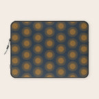 Boho Summer Sun Pattern VII Navy Blue Burnt Orange Laptop Sleeve Gallery Image 1