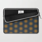 Boho Summer Sun Pattern VII Navy Blue Burnt Orange Laptop Sleeve Gallery Image 2