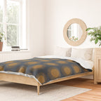Boho Summer Sun Pattern VII Navy Blue Burnt Orange Duvet Cover Gallery Image 2
