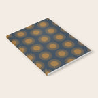 Boho Summer Sun Pattern VII Navy Blue Burnt Orange Notebook Gallery Image 2
