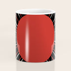 Bold Retro Sun Red Black Cream Coffee Mug Gallery Image 4