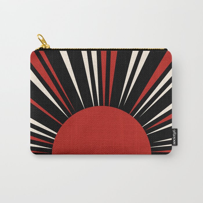 Bold Retro Sun Red Black Cream Carry All Pouch Gallery Image 1