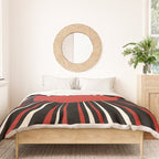 Bold Retro Sun Red Black Cream Duvet Cover Gallery Image 3