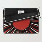 Bold Retro Sun Red Black Cream Laptop Sleeve Gallery Image 2