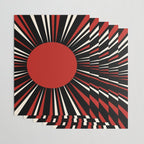 Bold Retro Sun Red Black Cream Wrapping Paper Gallery Image 3