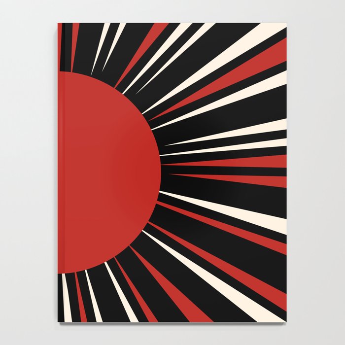 Bold Retro Sun Red Black Cream Notebook Gallery Image 4