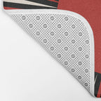 Bold Retro Sun Red Black Cream Bath Mat Gallery Image 2