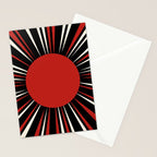 Bold Retro Sun Red Black Cream Stationery Card Gallery Image 2