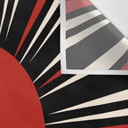 Bold Retro Sun Red Black Cream Wall Tapestry Gallery Image 3