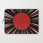 Bold Retro Sun Red Black Cream Laptop Sleeve Gallery Image 1