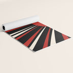 Bold Retro Sun Red Black Cream Yoga Mat Gallery Image 2