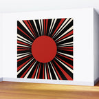 Bold Retro Sun Red Black Cream Wall Mural Gallery Image 2