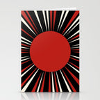 Bold Retro Sun Red Black Cream Stationery Card Gallery Image 2