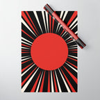 Bold Retro Sun Red Black Cream Wrapping Paper Gallery Image 1
