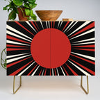 Bold Retro Sun Red Black Cream Credenza Gallery Image 1