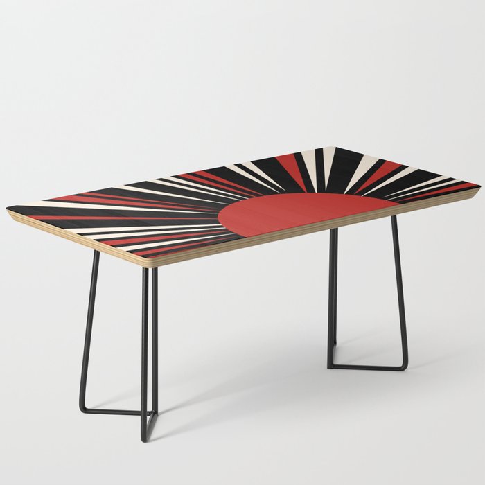 Bold Retro Sun Red Black Cream Coffee Table Gallery Image 1