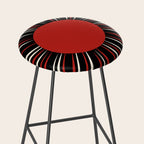 Bold Retro Sun Red Black Cream Stool Gallery Image 2