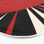 Bold Retro Sun Red Black Cream Bath Mat Gallery Image 3