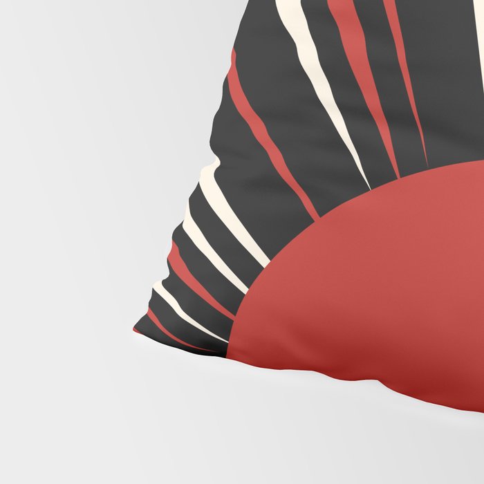 Bold Retro Sun Red Black Cream Pillow Sham Gallery Image 4