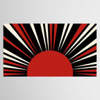 Bold Retro Sun Red Black Cream Tablecloth Gallery Image 2